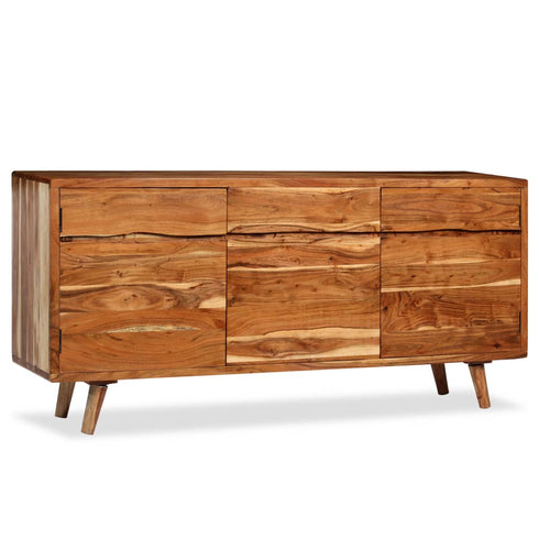 Swen Studio -  Sideboard Solid Wood with Carved Doors 160x40x75 cm
